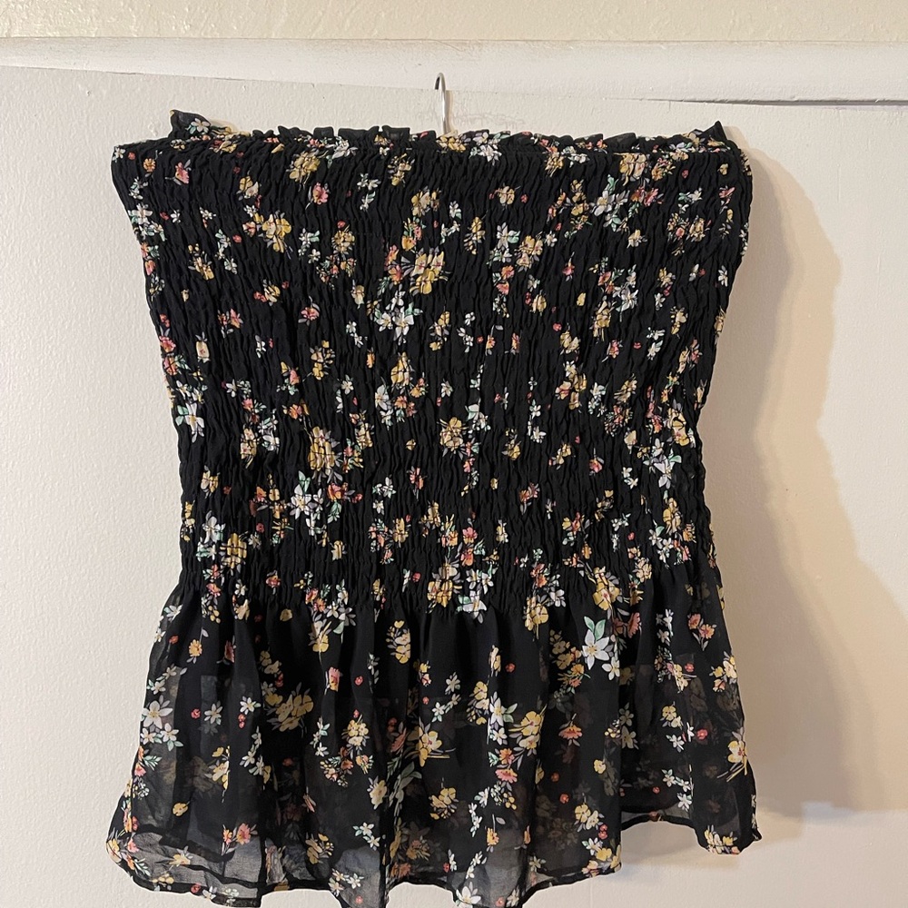 Floral Black Skirt